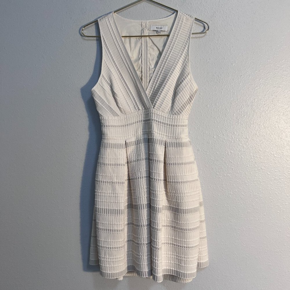 Reiss Maddox Fit And Flare Mini Skater Textured Dress